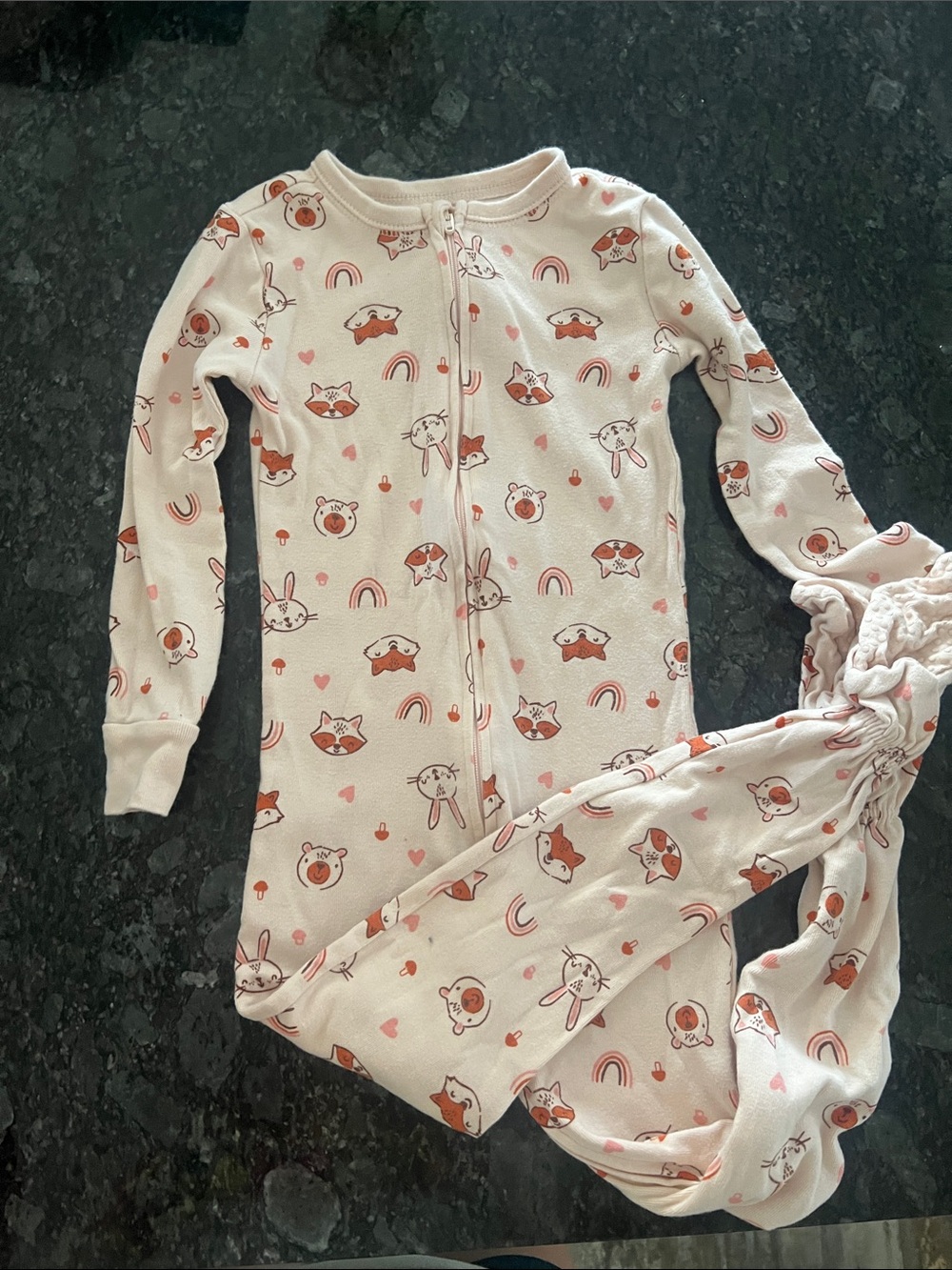 Old Navy Cream Pajama Sleep Sack with Pink and Rust Animal Print